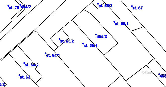 Parcela st. 65/1 v KÚ Janova Ves, Katastrální mapa