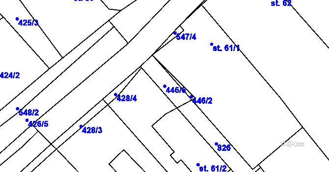 Parcela st. 446/6 v KÚ Janova Ves, Katastrální mapa