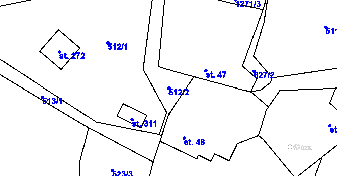 Parcela st. 512/2 v KÚ Kokořín, Katastrální mapa