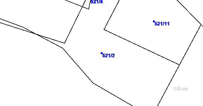 Parcela st. 521/2 v KÚ Kokořín, Katastrální mapa
