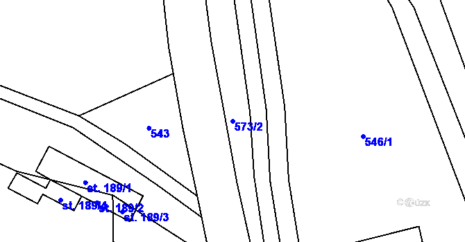 Parcela st. 573/2 v KÚ Kokořín, Katastrální mapa