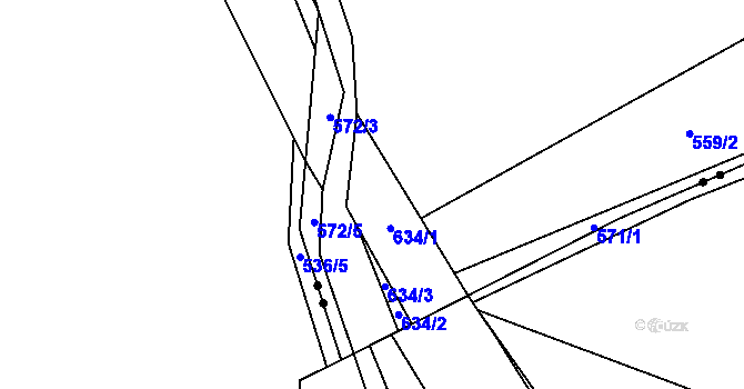 Parcela st. 634 v KÚ Kokořín, Katastrální mapa