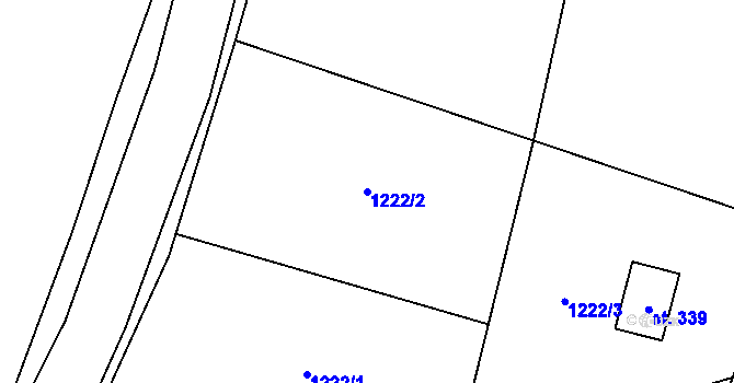 Parcela st. 1222/2 v KÚ Kokořín, Katastrální mapa