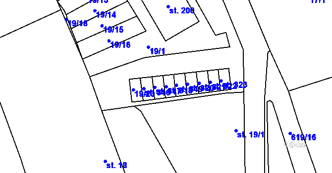 Parcela st. 318 v KÚ Kokořín, Katastrální mapa