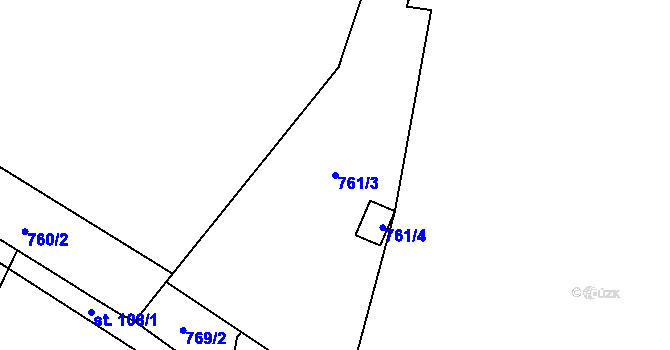 Parcela st. 761/3 v KÚ Kokořín, Katastrální mapa