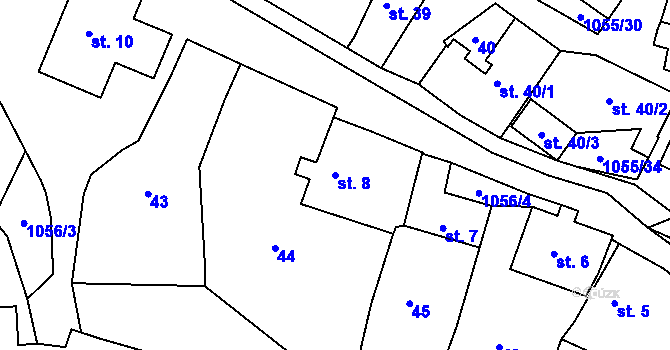 Parcela st. 8 v KÚ Koldín, Katastrální mapa