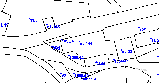 Parcela st. 144 v KÚ Koldín, Katastrální mapa