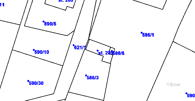 Parcela st. 239 v KÚ Koldín, Katastrální mapa