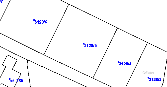Parcela st. 3128/5 v KÚ Koldín, Katastrální mapa