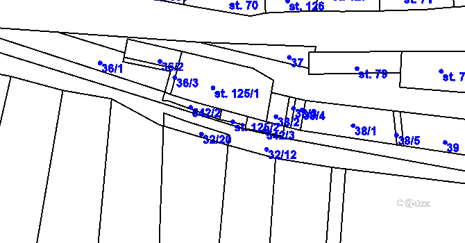 Parcela st. 125/2 v KÚ Koleč, Katastrální mapa