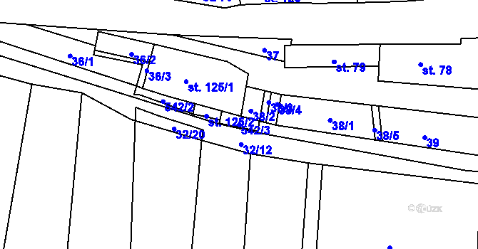 Parcela st. 542/3 v KÚ Koleč, Katastrální mapa