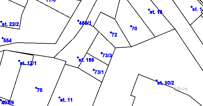Parcela st. 73/3 v KÚ Koleč, Katastrální mapa