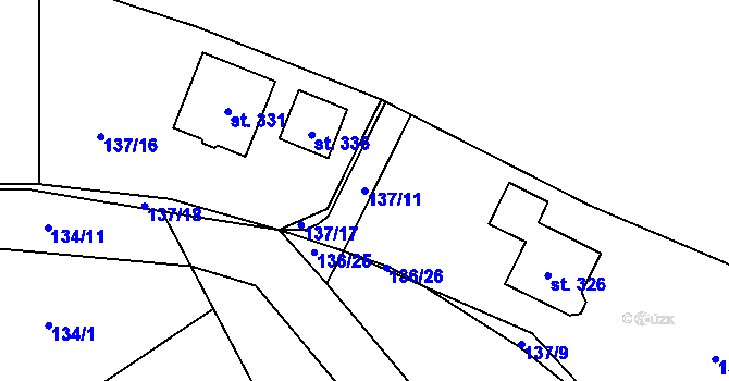 Parcela st. 137/11 v KÚ Koleč, Katastrální mapa