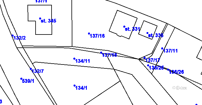 Parcela st. 137/18 v KÚ Koleč, Katastrální mapa