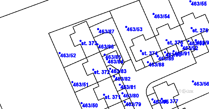 Parcela st. 463/85 v KÚ Koleč, Katastrální mapa