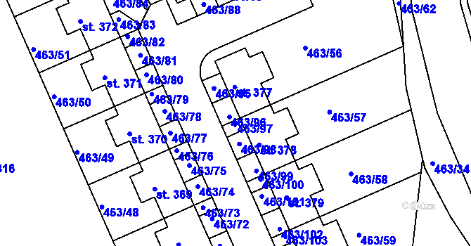 Parcela st. 463/97 v KÚ Koleč, Katastrální mapa
