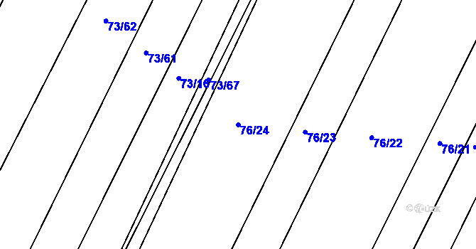 Parcela st. 76/24 v KÚ Kolesa, Katastrální mapa