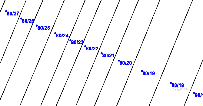 Parcela st. 80/21 v KÚ Kolesa, Katastrální mapa