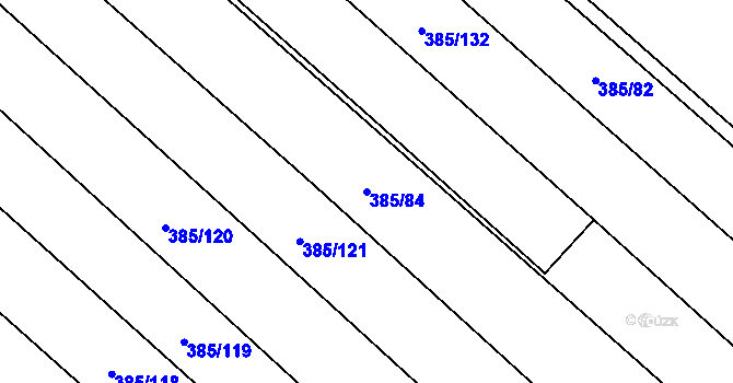 Parcela st. 385/84 v KÚ Kolesa, Katastrální mapa