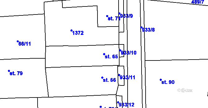 Parcela st. 65 v KÚ Kolešov, Katastrální mapa
