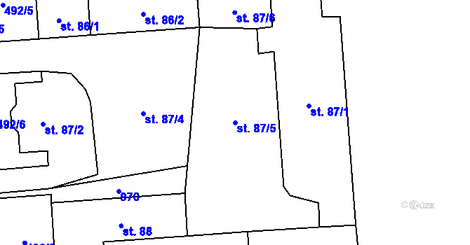 Parcela st. 87/5 v KÚ Kolešov, Katastrální mapa