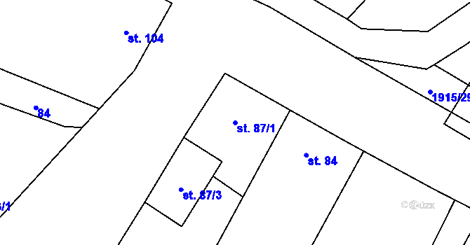 Parcela st. 87/1 v KÚ Kolešovice, Katastrální mapa