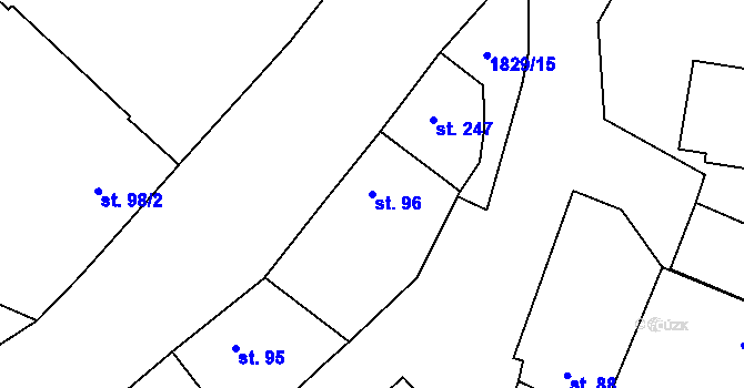 Parcela st. 96 v KÚ Kolešovice, Katastrální mapa