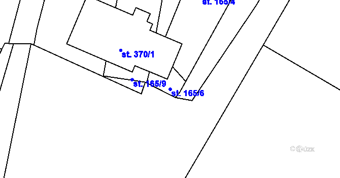 Parcela st. 165/6 v KÚ Kolešovice, Katastrální mapa