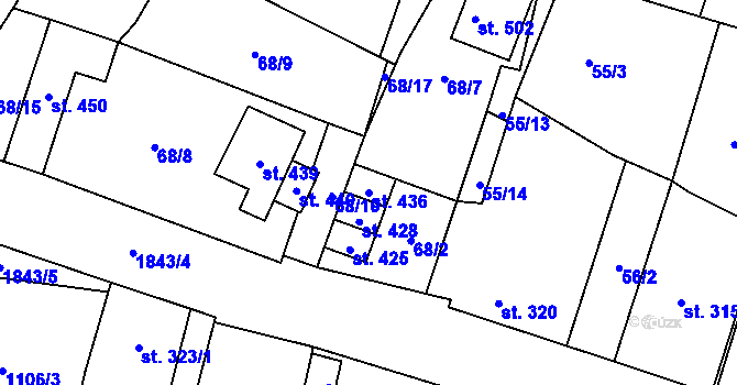 Parcela st. 436 v KÚ Kolešovice, Katastrální mapa