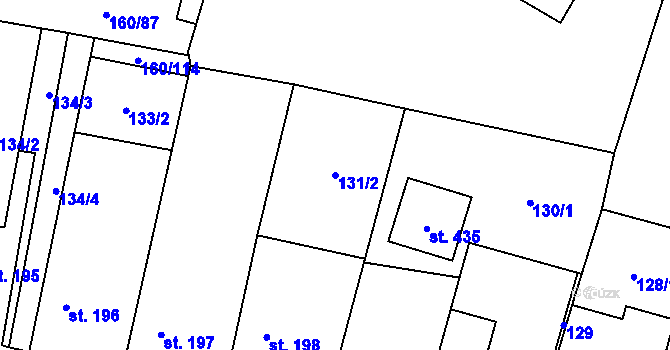 Parcela st. 131/2 v KÚ Kolešovice, Katastrální mapa