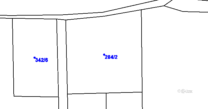 Parcela st. 284/2 v KÚ Kolešovice, Katastrální mapa