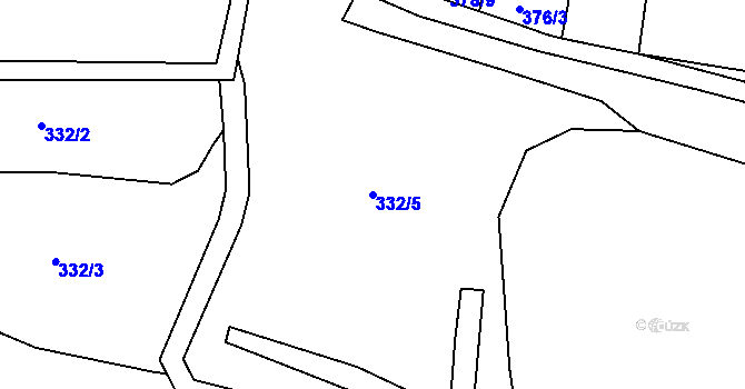 Parcela st. 332/5 v KÚ Kolešovice, Katastrální mapa