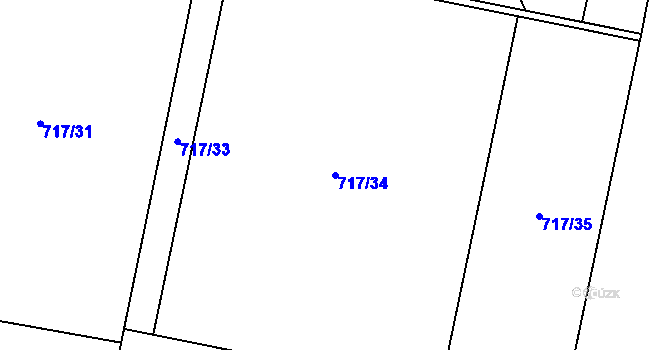Parcela st. 717/34 v KÚ Kolešovice, Katastrální mapa