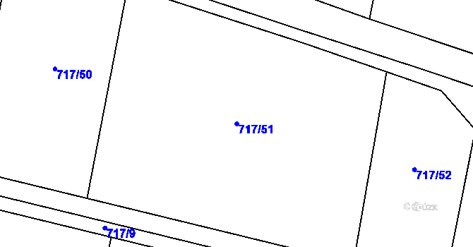 Parcela st. 717/51 v KÚ Kolešovice, Katastrální mapa