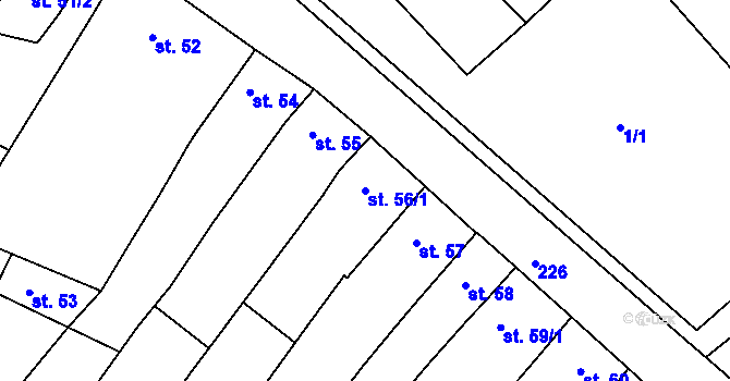 Parcela st. 56/1 v KÚ Količín, Katastrální mapa