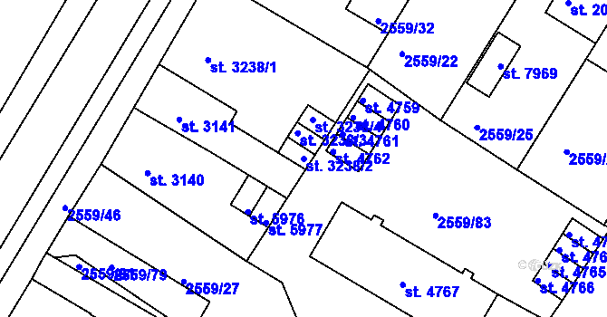 Parcela st. 3238/2 v KÚ Kolín, Katastrální mapa