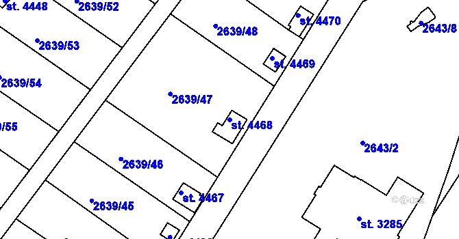 Parcela st. 4468 v KÚ Kolín, Katastrální mapa