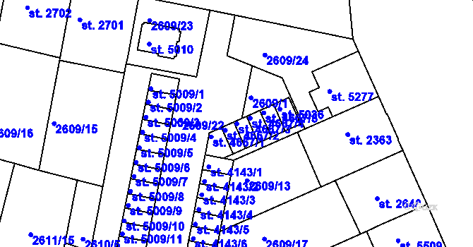 Parcela st. 4667/3 v KÚ Kolín, Katastrální mapa