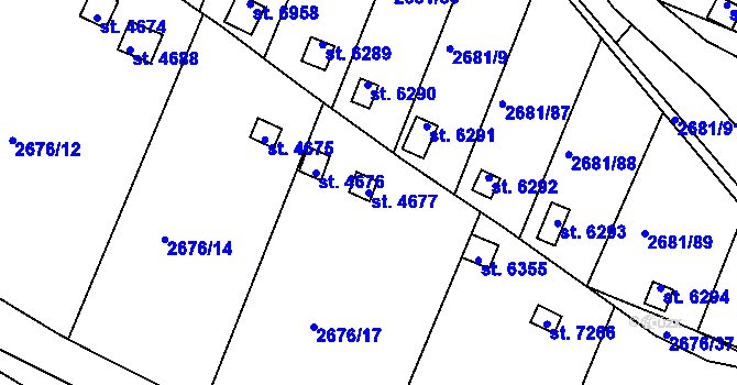 Parcela st. 4677 v KÚ Kolín, Katastrální mapa