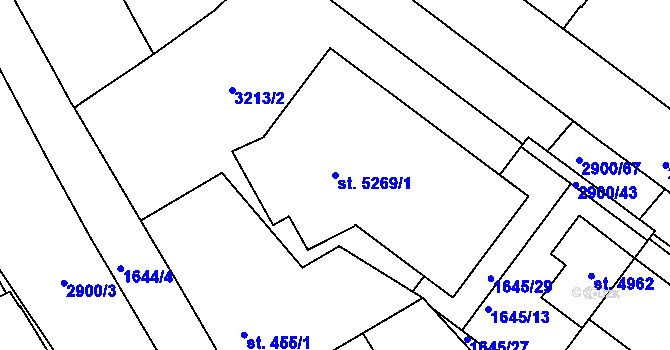 Parcela st. 5269/1 v KÚ Kolín, Katastrální mapa