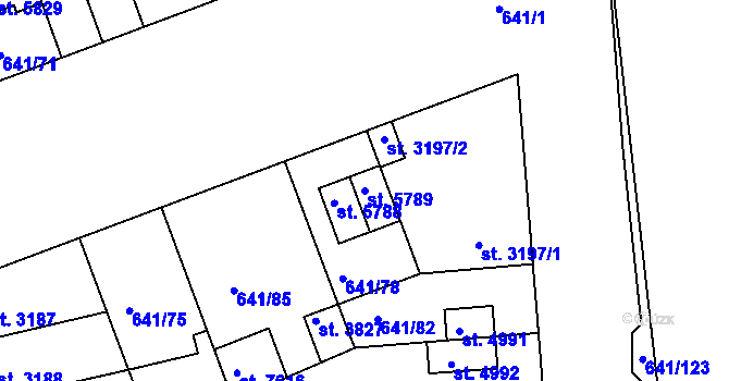 Parcela st. 5789 v KÚ Kolín, Katastrální mapa