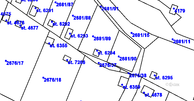 Parcela st. 6294 v KÚ Kolín, Katastrální mapa