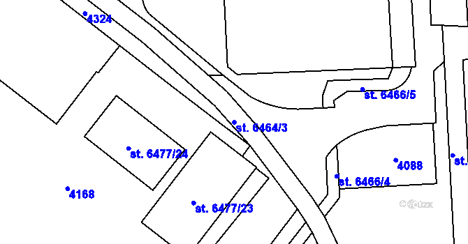 Parcela st. 6464/3 v KÚ Kolín, Katastrální mapa