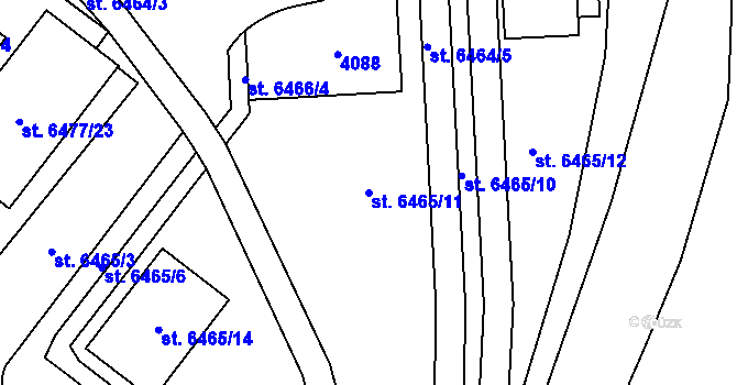 Parcela st. 6465/11 v KÚ Kolín, Katastrální mapa