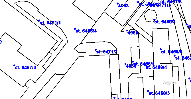 Parcela st. 6471/2 v KÚ Kolín, Katastrální mapa