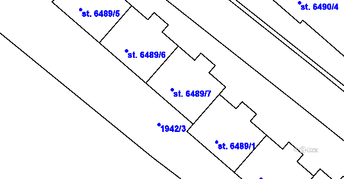 Parcela st. 6489/7 v KÚ Kolín, Katastrální mapa