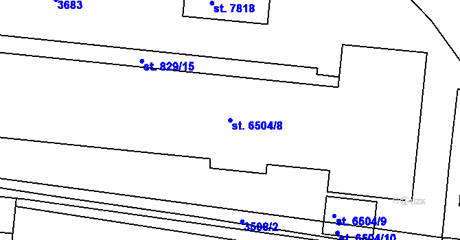 Parcela st. 6504/8 v KÚ Kolín, Katastrální mapa
