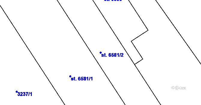 Parcela st. 6581/2 v KÚ Kolín, Katastrální mapa