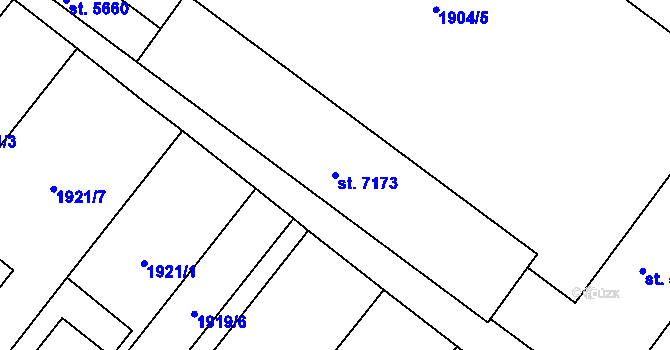 Parcela st. 7173 v KÚ Kolín, Katastrální mapa