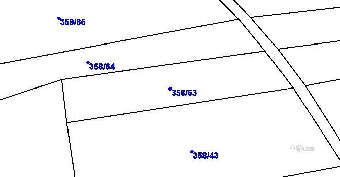 Parcela st. 358/63 v KÚ Kolín, Katastrální mapa